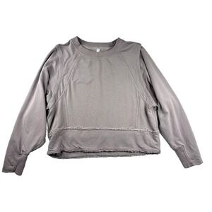 Free People Cropped Pullover Sweater Womens Sz Small Petite Soft Fabric Fringe